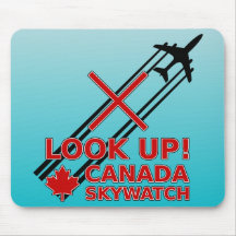 Look Up Canada Sky Watch Black Chemtrail Plane Mousepad