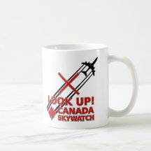 Look Up Canada Sky Watch Black Chemtrail Plane Coffee Mug