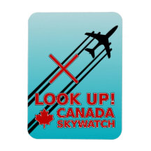 Look Up Canada Sky Watch Black Chemtrail Plane Magnet