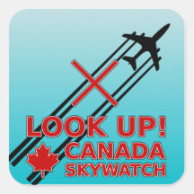 Look Up Canada Sky Watch Black Chemtrail Plane Stickers