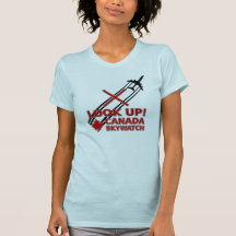 Look Up Canada Sky Watch Black Chemtrail Plane Tee Shirts