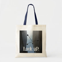 "Look up." skyscraper motif bag
