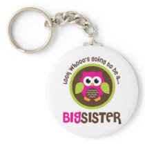 Look Whoos Going to be a Big Sister Owl Keychain