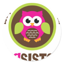 Look Whoos Going to be a Big Sister Owl Sticker