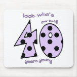 look who's 40 birthday - purple polka dots mouse pads