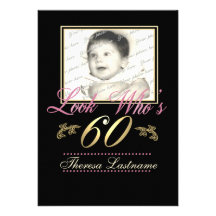 Look Who's 60 Photo Custom Announcement