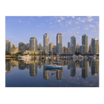 Looking across False Creek at the skyline of 2 Post Card