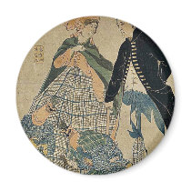 Looking at New Year's dance by Utagawa,Yoshitomi Fridge Magnet