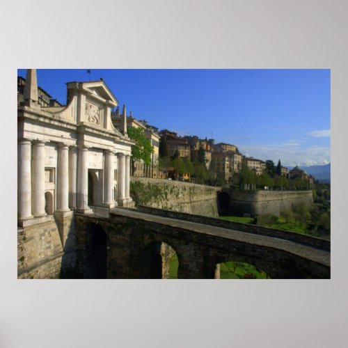 Looking Down the Walls of Bergamo Italy zazzle_print