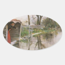 Looking Out at the Canal Sticker