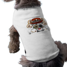 looking steampunked steampunk dude dog t shirt