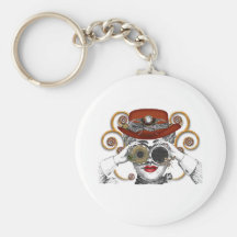 looking steampunked steampunk dude keychain