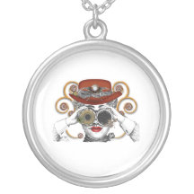 looking steampunked steampunk dude personalized necklace