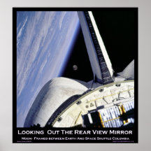 Looking Thru Rear View Mirror From Space Shuttle Print