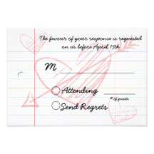Loose Leaf Notebook Paper RSVP Card