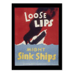 Loose Lips Might Ships Post Cards