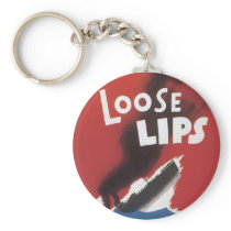Loose Lips Might Sink Ships Keychains