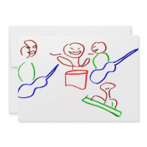 Loose stick figure musician band