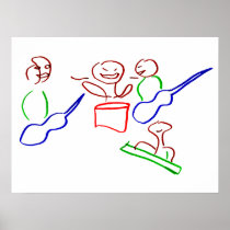 Loose stick figure musician band