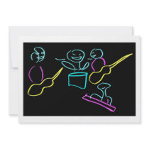 Loose stick figures black background