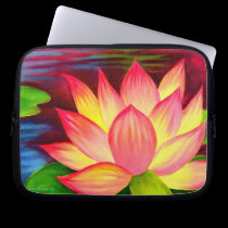 Loptop Sleeve Pink Lotus Flower Painting Art laptop sleeves