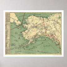 L'or de l'Alaska met en place la carte 1897 Posters