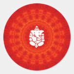 Lord Ganesha on Mandala Round Stickers