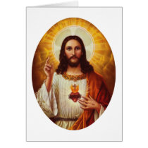 Lord Jesus Christ and the Sacred Heart Greeting Card