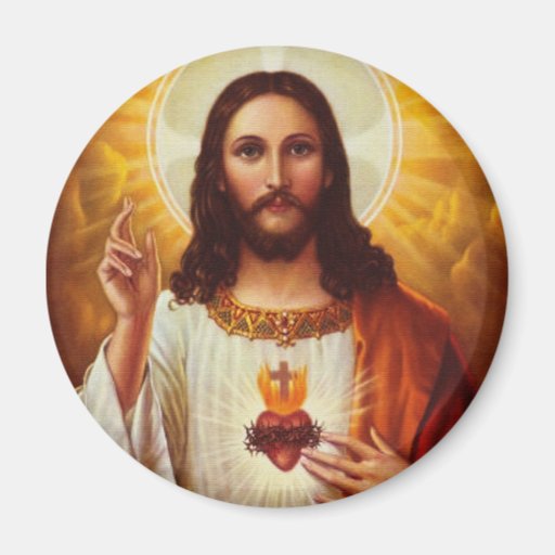 Lord Jesus Christ and the Sacred Heart Fridge Magnet