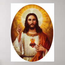 Lord Jesus Christ and the Sacred Heart Print