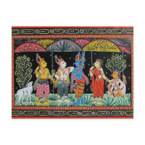 LORD KRISHNA LIFTS GOVARDHAN MOUNTAIN POSTCARD