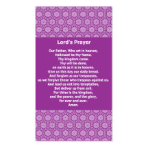 Lord's Prayer Evangelical Witness Cards Business Card Templates