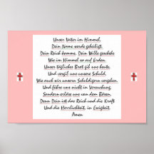 Lord's Prayer in German Print