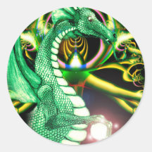 ~*Lore*~ de dragon vert Autocollant Rond