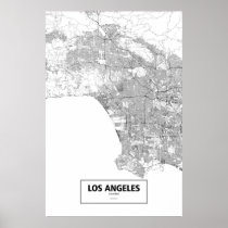 Los Angeles, California (black on white) Poster