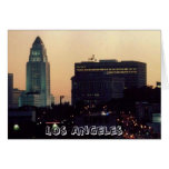 Los Angeles City Hall at dusk card