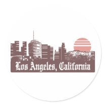 Los Angeles Linesky Round Sticker