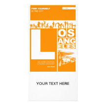 Los Angeles Poster in Orange colour Photo Card