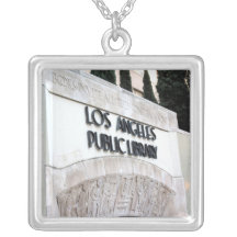 Los Angeles Public Library Sign. Necklace