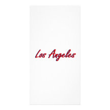 Los Angeles Red and Blue Photo Greeting Card