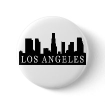 Los Angeles Skyline Pinback Button