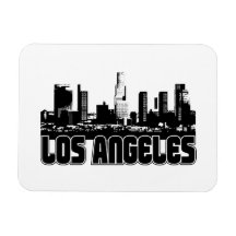 Los Angeles Skyline Rectangle Magnets