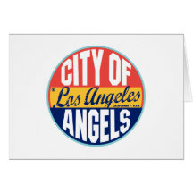 Los Angeles Vintage Label Card