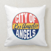 Los Angeles Vintage Label Pillows