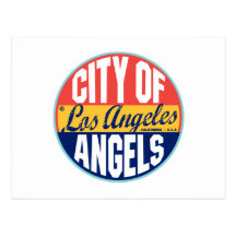 Los Angeles Vintage Label Postcard