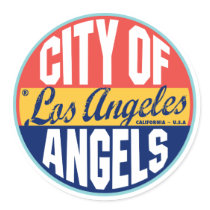 Los Angeles Vintage Label Round Sticker
