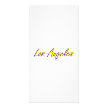 Los Angeles Yellow and Purple Photo Card Template