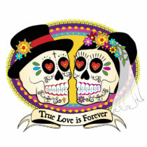 Los Novios Sugar Skull Cake Topper