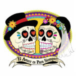 Los Novios Sugar Skull Cake Topper (Spanish) photo sculptures