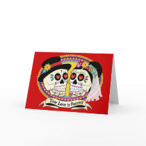 Los Novios Sugar Skull Card (English)
